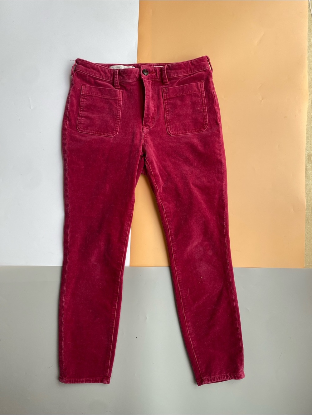 Pilcro and the Letterpress Skinny Corduroy Jeans in Berry